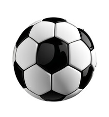 Realistic soccer ball on a transparent background, generated by AI
