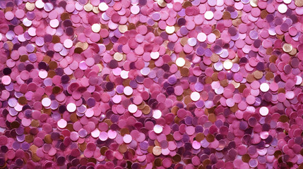 Flat lay Pink Sequins background Perfectly lined up on