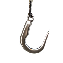 Realistic metal hook on transparent background, generated by AI