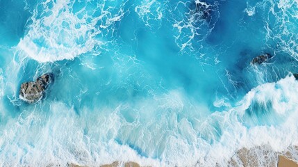 Aerial view of the vast blue ocean.