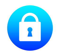 青いグラデーションのシンプルな南京錠マーク