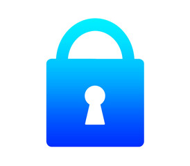 青いグラデーションのシンプルな南京錠