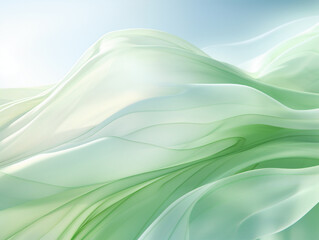 Flowing delicate silk or satin fabric in the sky background