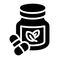 Fototapeta premium herbal pills Solid icon