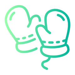 sauna mittens Line Gradient Icon