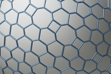 Obraz premium abstract background, hexagon pattern technology wallpaper, nanotechnology backdrop, 3d render creative business wallpaper, blue, white