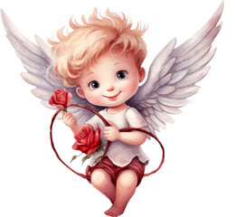 Angel with wings Baby Angel Valentine love illustration