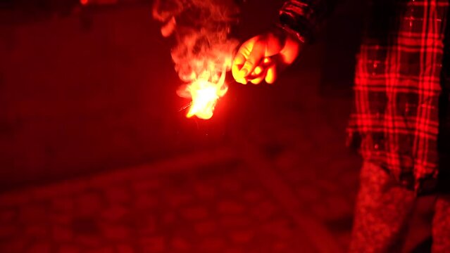 burning of fire crackers on the occasion of Diwali in India