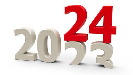 Numbers 2023-2024 New year - obrazy, fototapety, plakaty