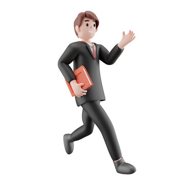 Businessman going to work 3d Illustration