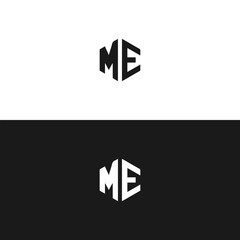 ME logo. M E design. White ME letter. ME, M E letter logo design. Initial letter ME linked circle uppercase monogram logo. M E letter logo vector design. 