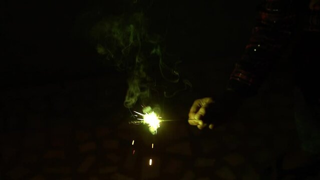burning of fire crackers on the occasion of Diwali in India