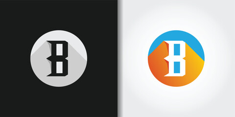 Obraz premium bold letter b logo set