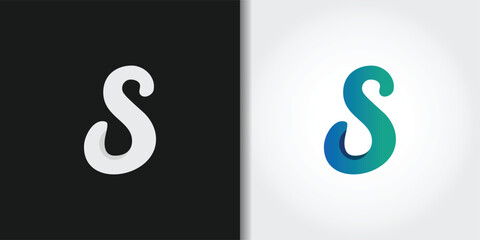 fluid letter s logo set