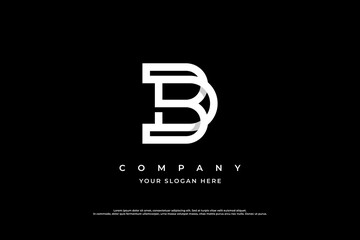 Initial Letter BD Logo or DB Logo Design Vector