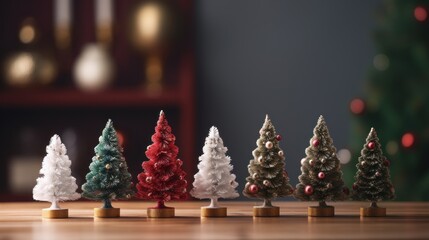 four christmas trees Decorate and decorate