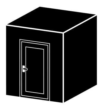 recommend clip art: 立体的なドアのシルエット