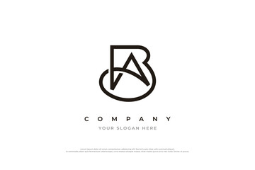 Initial Letter AB Logo or BA Monogram Logo Design Vector - obrazy, fototapety, plakaty