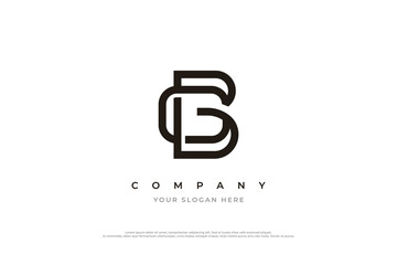 Initial Letter GB Logo or BG Monogram Logo Design Vector - obrazy, fototapety, plakaty