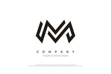 Initial Letter M Monogram Logo Design Vector - obrazy, fototapety, plakaty