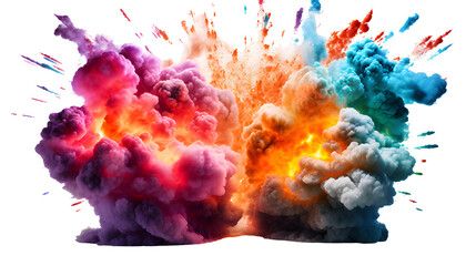 fire and smoke on transparent background