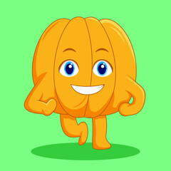 Cute Cute Pumpkin Walking Casually Illustration