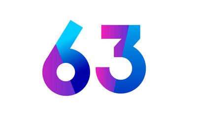 New Modern Number Blue Purple Teen Logo