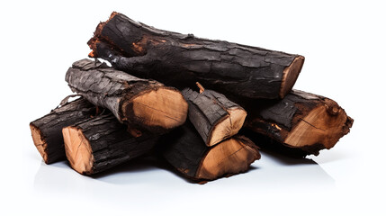Fire logs isolated on white background