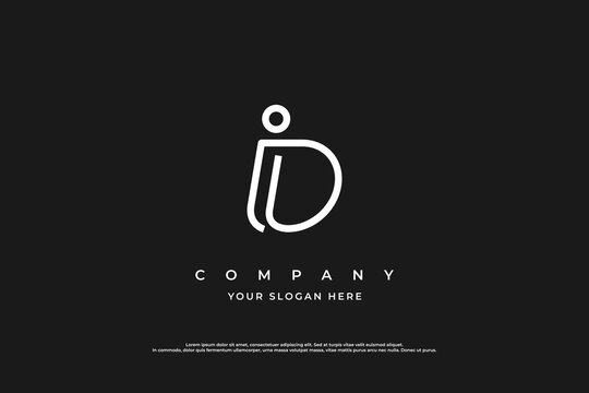 Initial Letter ID Logo or DI Logo Design Vector