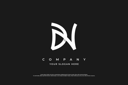 Initial Letter DN Logo Design Vector