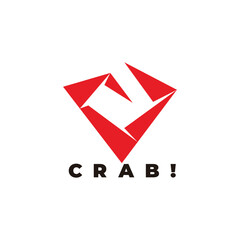 letter v crab bite symbol logo vector
