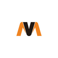 letter mv colorful geometric logo vector - obrazy, fototapety, plakaty