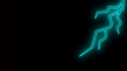 Power logo, wireless charging, ui, poster, t shirt. Thunder symbol. 3d render, lightning, electric power symbol, retro neon glowing sign on black background.