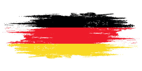 Germany brush flag, Germany flag brush watercolor flag design element - obrazy, fototapety, plakaty