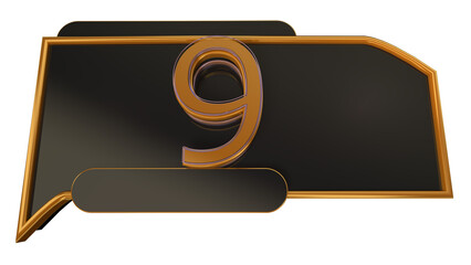 3d number 9 on badge