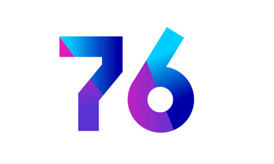 New Modern Number Blue Purple Teen Logo