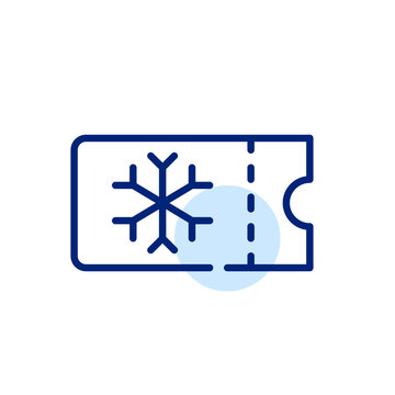 Christmas sale coupon. Card and snowflake. Pixel perfect, editable stroke icon
