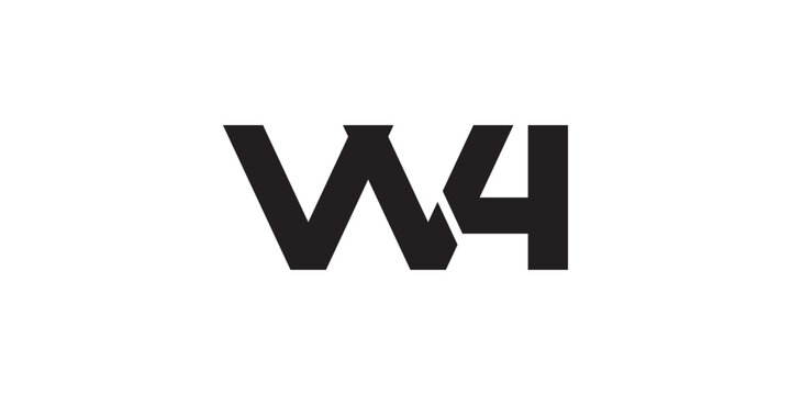 W4 letter logo monogram design. Branding W Letter Element. Digital alphabet letter logotype.
