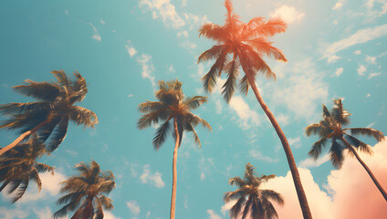 palm tree and sky ai generative