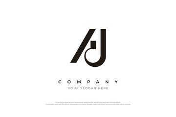Initial Letter AJ Logo Design Vector