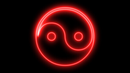 pc mouse neon icon on black background.