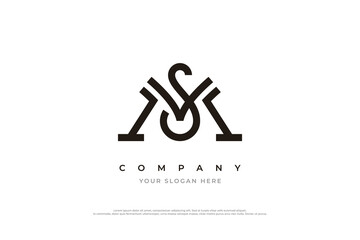 Initial Letter MS Logo or SM Monogram Logo Design Vector