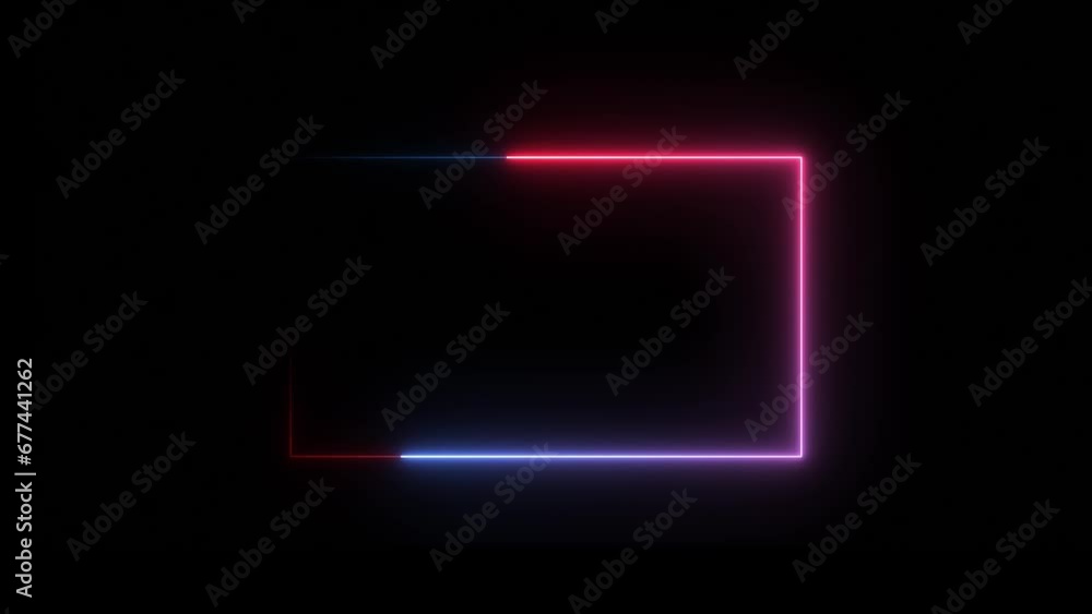 Aufkleber abstract saber frame, neon light line loop with fire loop