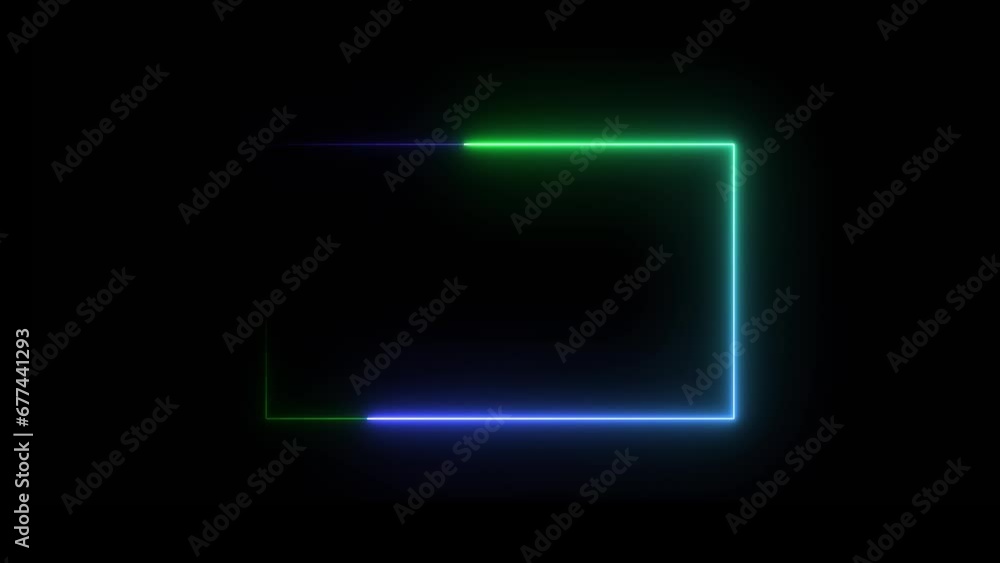 Poster abstract saber frame, neon light line loop with fire loop