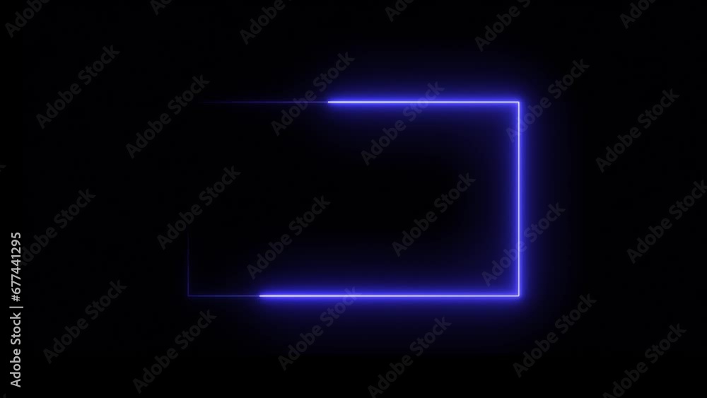 Poster abstract saber frame, neon light line loop with fire loop