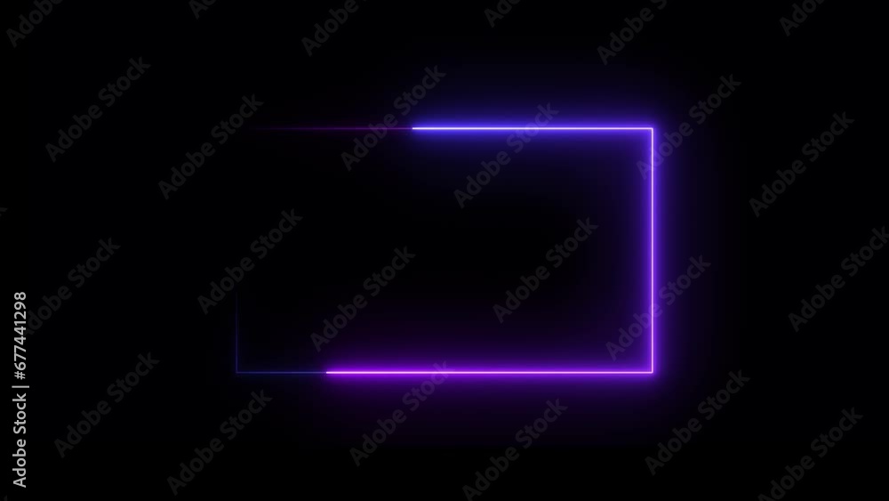 Poster abstract saber frame, neon light line loop with fire loop