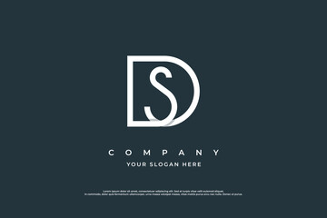 Initial Letter SD Logo or DS Monogram Logo Design Vector - obrazy, fototapety, plakaty