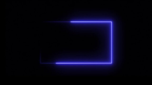 Abstract saber frame, neon light line loop with fire loop