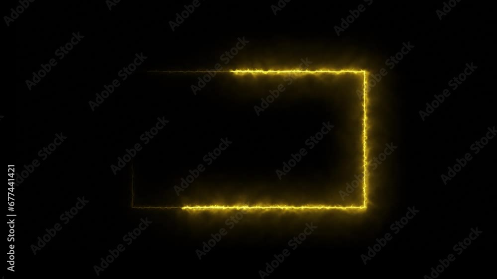 Poster abstract saber frame, neon light line loop with fire loop