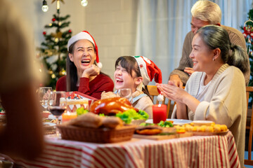 Asian family's Christmas celebration in their home